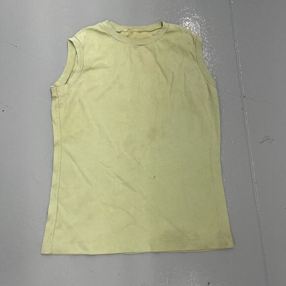 Vintage 60s Lime Green Blank Cotton Tank Top - Picture 1 of 4
